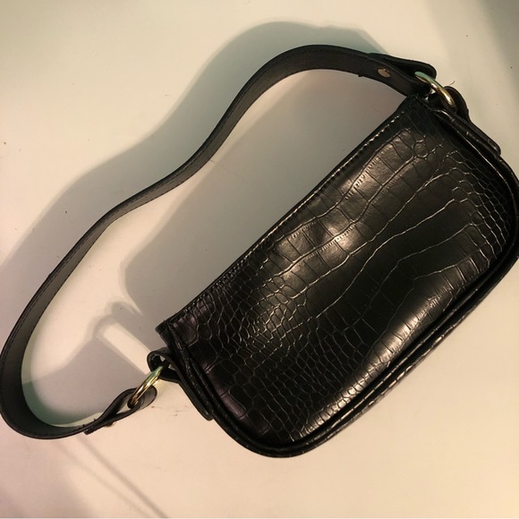 ASOS Bags Croc Effect 9s Shoulder Bag In Black By Asos Poshmark